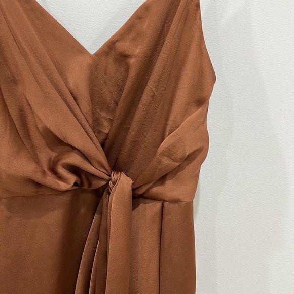 Shona Joy mocha satin dress. Size 6 - Picture 3 of 8